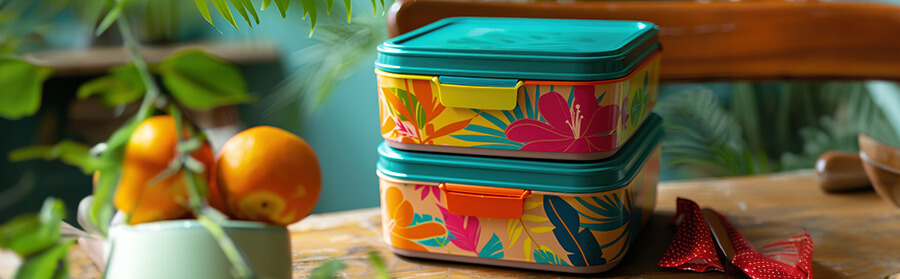 Vibrant and colorful melamine-free lunch box